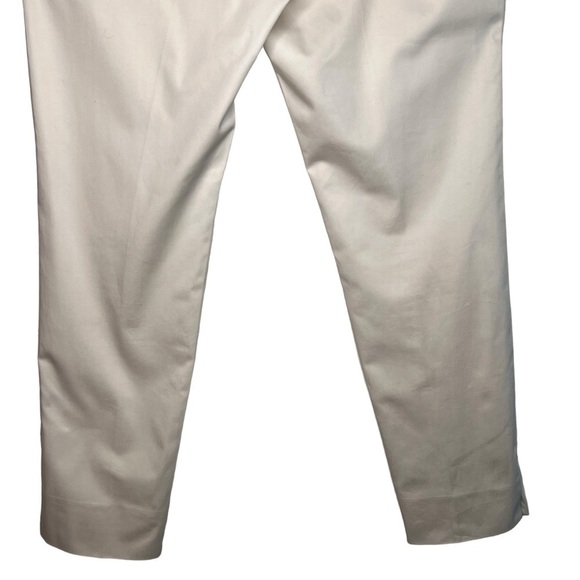 Brooks Brothers White Lined Ankle Pants Size 8 Side Zip Cotton Blend Summertime - Picture 6 of 13